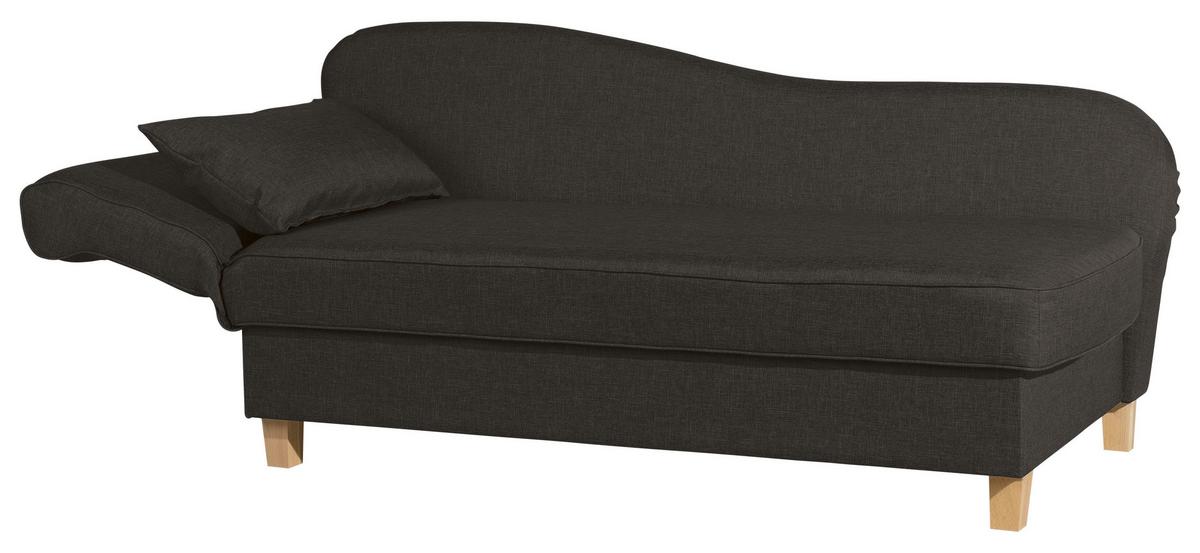 Recamiere Selma Braun Links Mit Bettkasten+schlaffunktion - Dunkelbraun/Buchefarben, Design, Textil (190/88/82cm) - Max Winzer