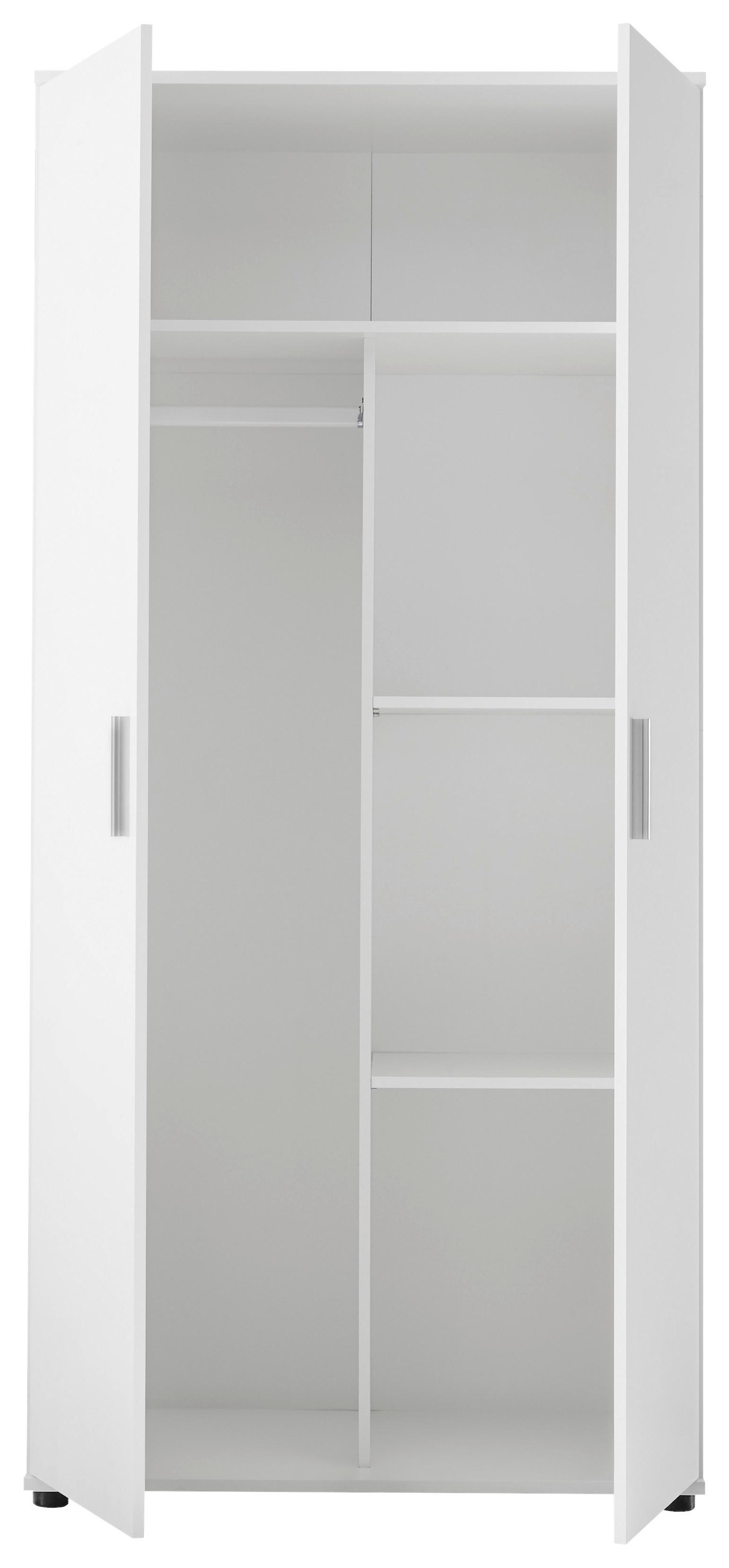 Nyílóajtós Szekrény Bibo 90/191 Cm - fehér, Konventionell, faalapú anyag (90/191/55cm) - MID.YOU