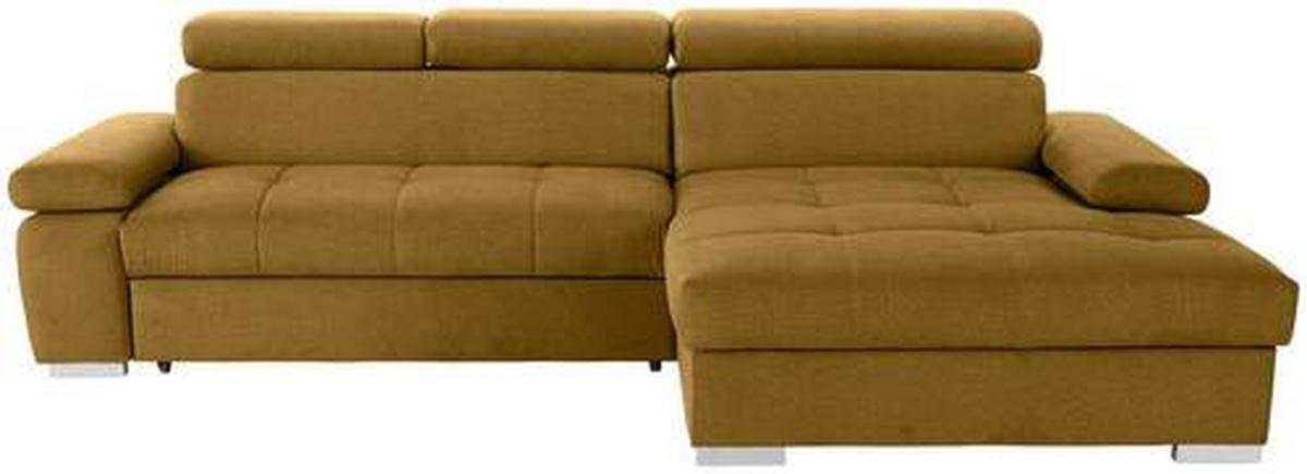 Ecksofa Perry - Ecru/Silberfarben, Design, Textil (292/183cm) - Livetastic