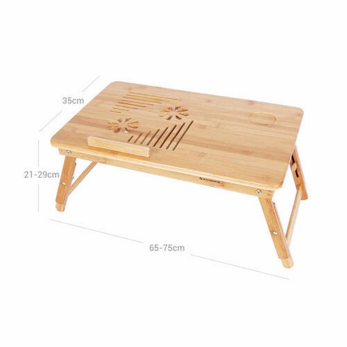 Laptoptisch Bambus Ausziehbar B: 35 Cm, H: 29 Cm - Naturfarben, Basics, Holz (55/35/29cm) - Boxxx