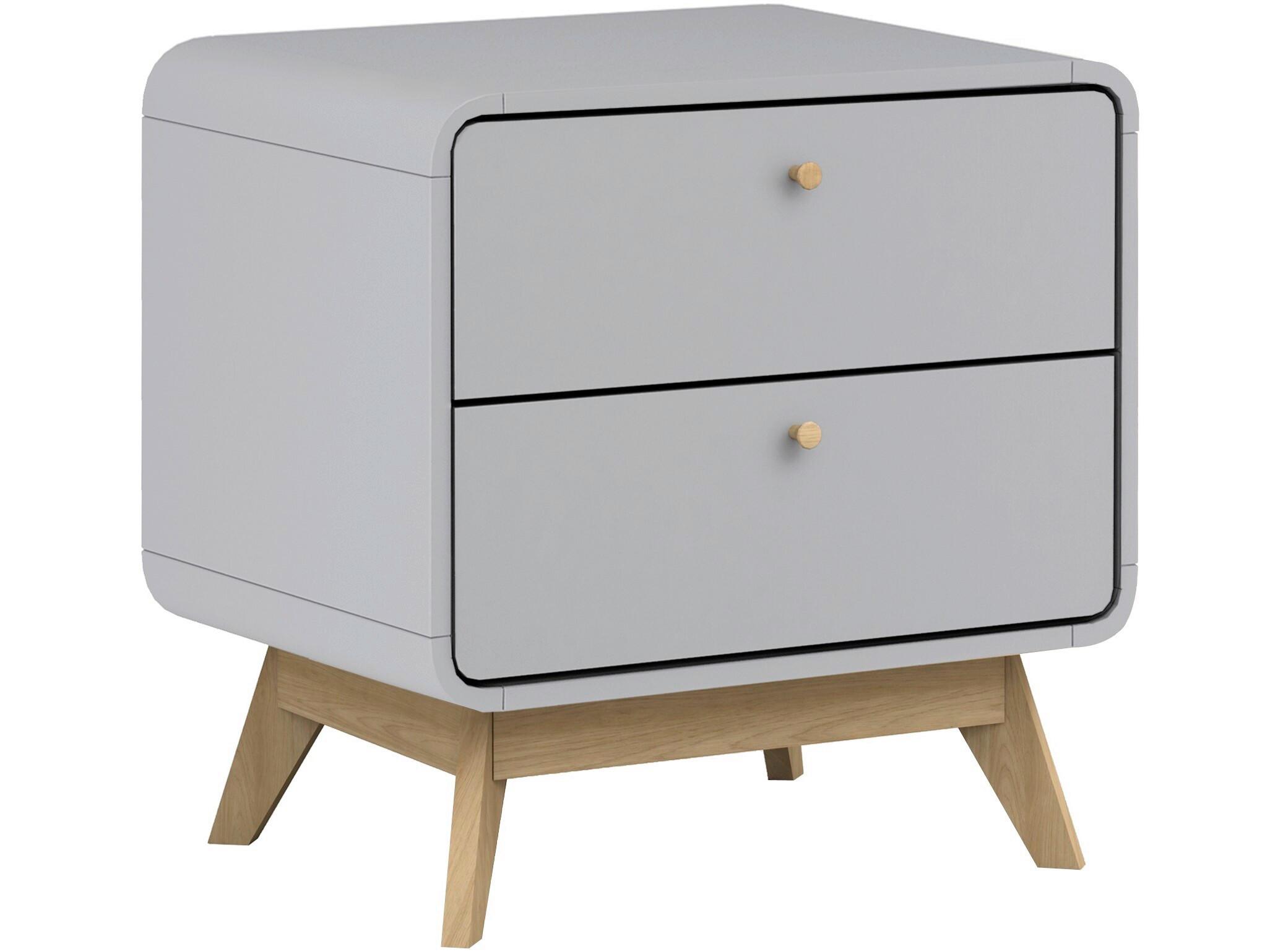 Nachttisch Cassie Grau B: 51 Cm - Eichefarben/Grau, Design, Holz/Holzwerkstoff (51/53/39cm) - MID.YOU