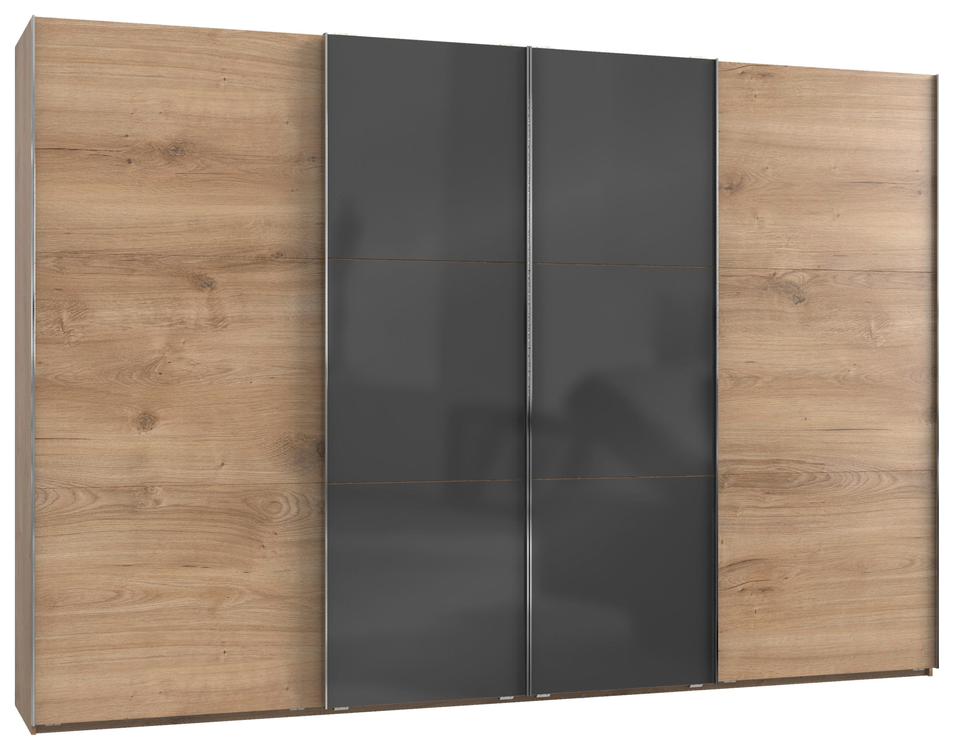 Schwebetürenschrank B: 350 Cm Level 36c Grau/eiche Dekor - Eichefarben/Grau, MODERN, Holzwerkstoff (350/236/65cm) - MID.YOU