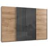 Schwebetürenschrank B: 350 Cm Level 36c Grau/eiche Dekor - Eichefarben/Grau, MODERN, Holzwerkstoff (350/236/65cm) - MID.YOU