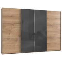 Schwebetürenschrank B: 350 Cm Level 36c Grau/eiche Dekor - Eichefarben/Grau, MODERN, Holzwerkstoff (350/236/65cm) - MID.YOU
