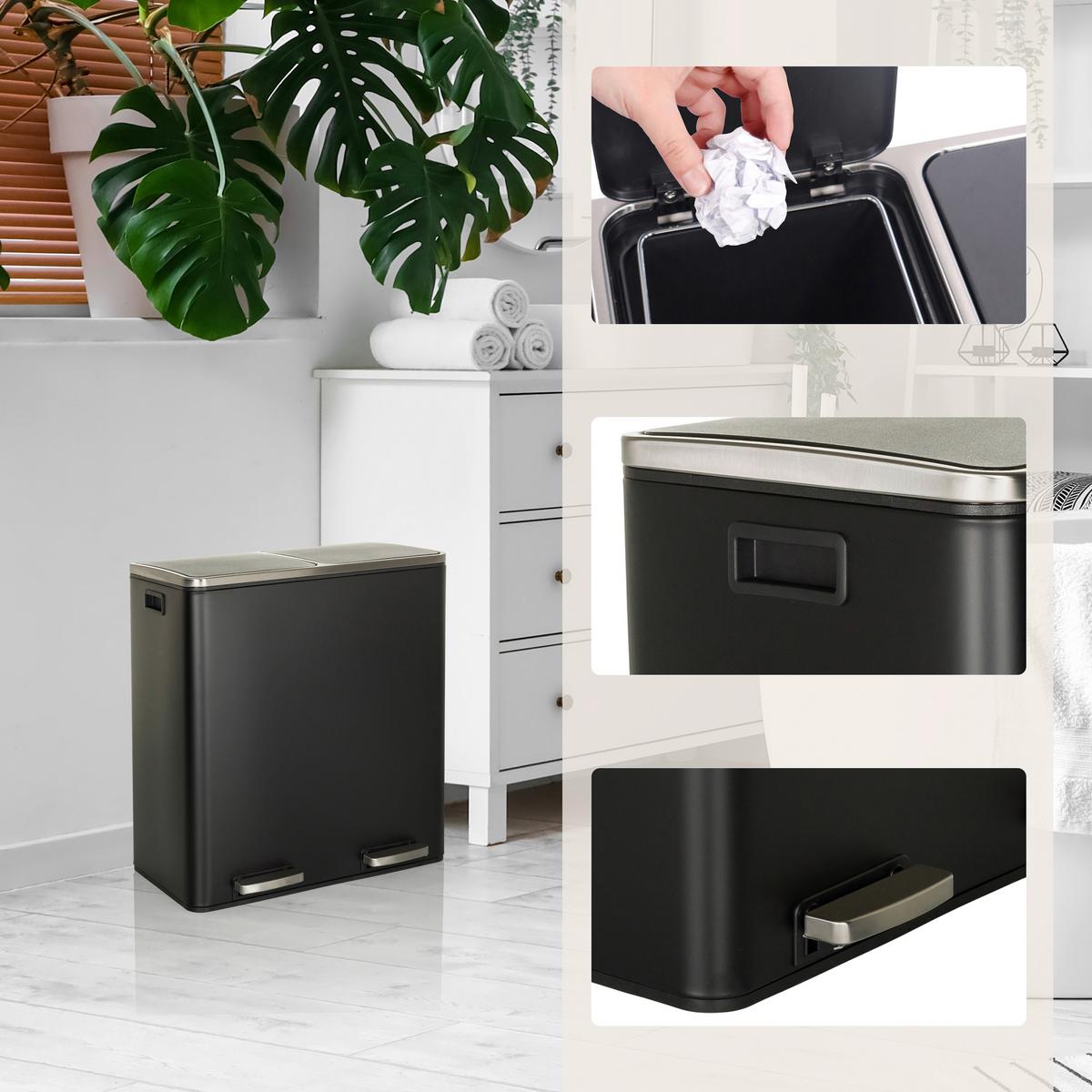 Abfallsammler Clean Xi Schwarz D: 59 cm - Schwarz, MODERN, Metall (59cm) - MID.YOU