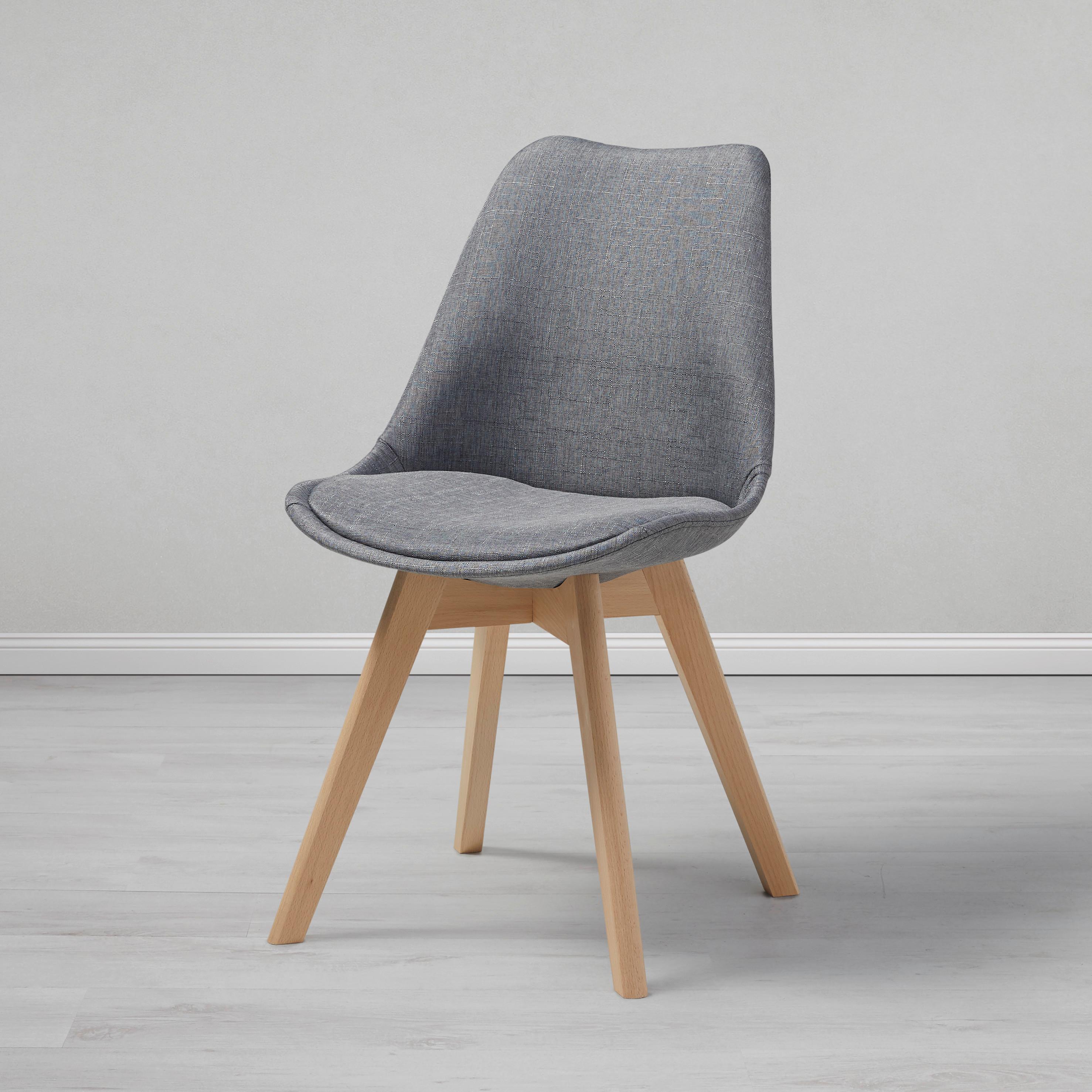 Jídelní Židle Rocksi - šedá/barvy buku, Moderní, dřevo/textil (48/82,5/43cm) - Modern Living