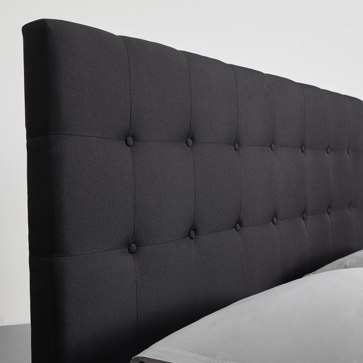 Čalouněná manželská postel FREDERICO, 180x200, černá - černá, Moderní, kov/dřevo (180/200cm) - Bessagi Home
