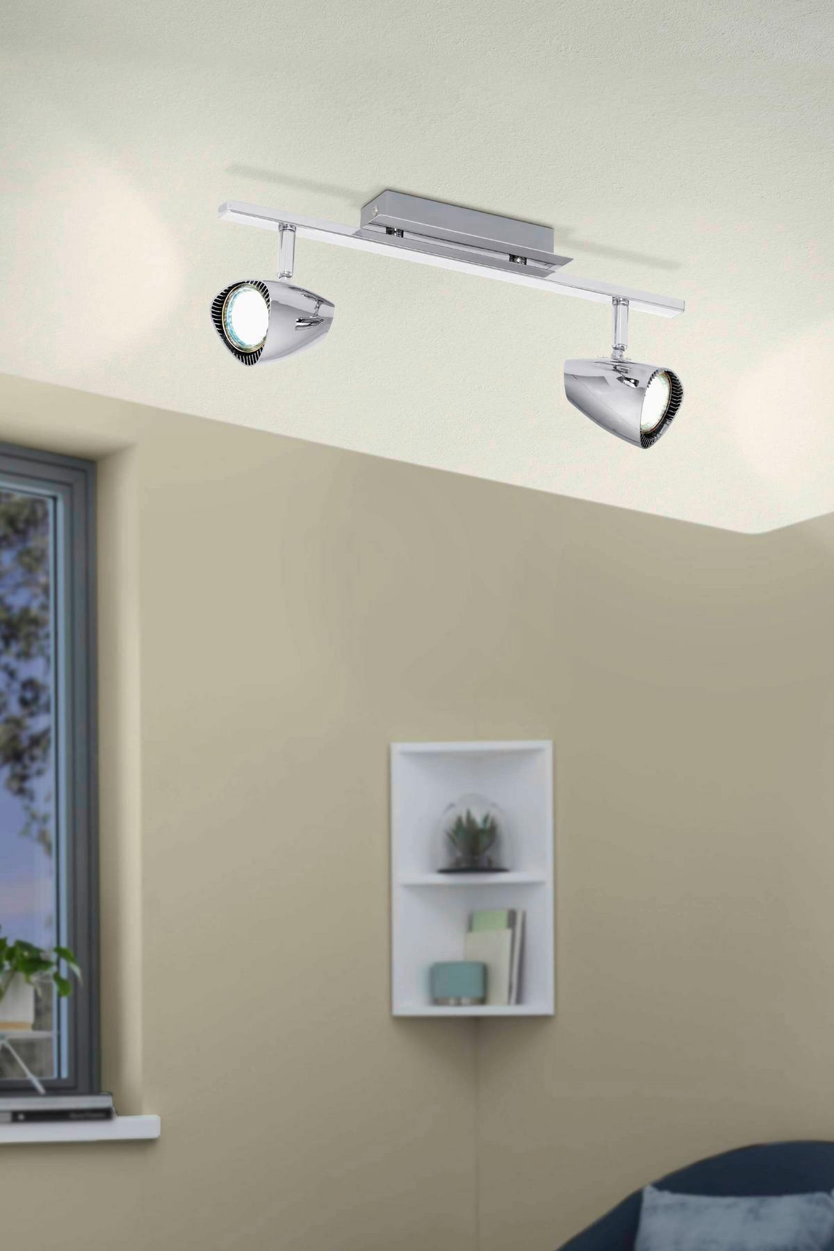 LED-Strahler 93673* Corbera - Chromfarben, Basics, Kunststoff/Metall (39/7/4cm) - Eglo