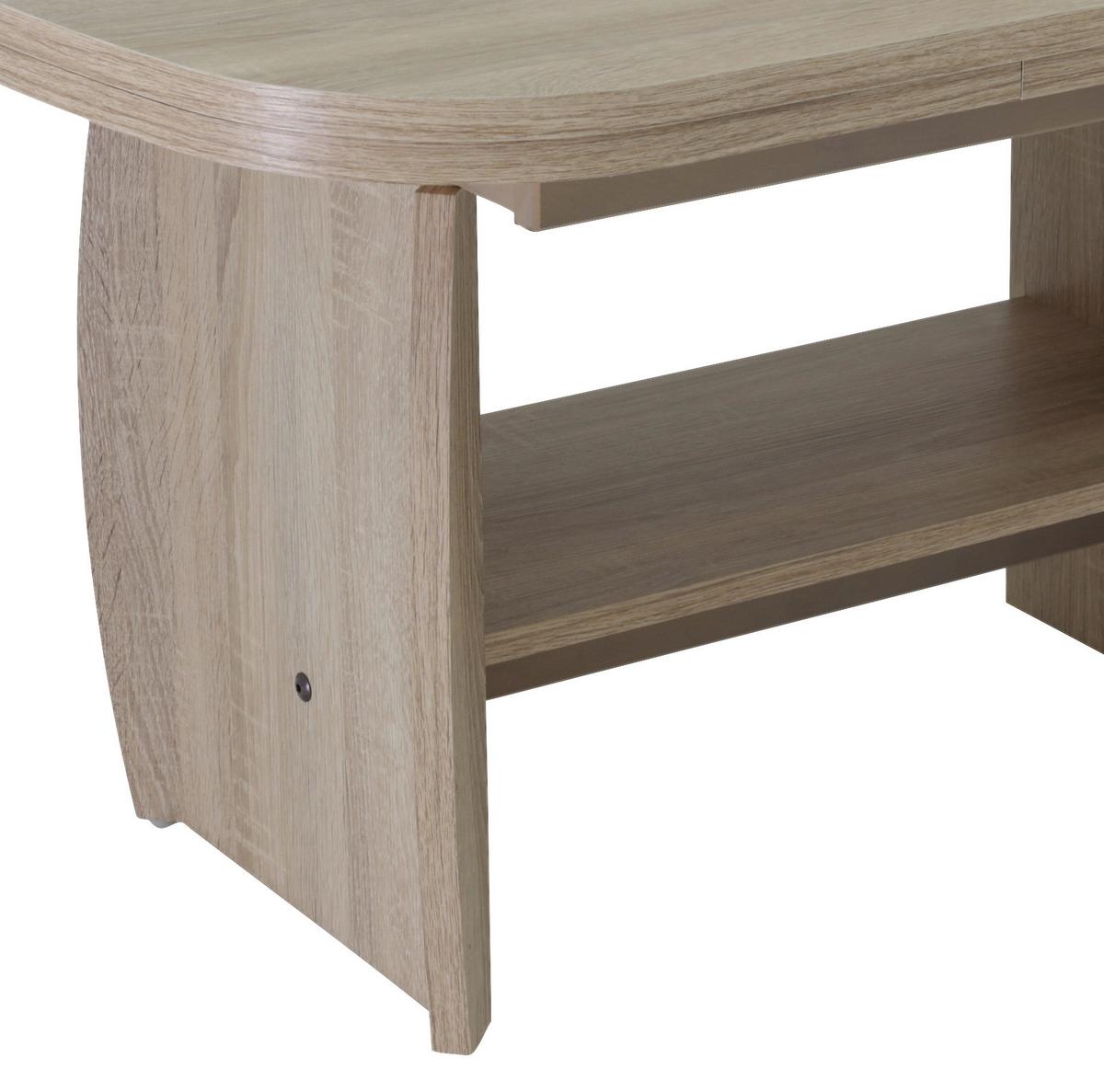 Couchtisch Höhenverstellbar + Ablagefach Michael, Eichefarbe - Sonoma Eiche, Basics, Holzwerkstoff (90/68/52cm) - MID.YOU