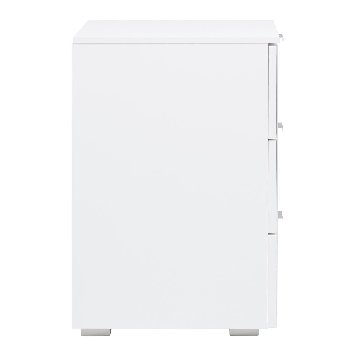 Nočný stolík FIFTY - sivá/biela, Konventionell, kov/kompozitné drevo (40/61/42cm) - Premium Living