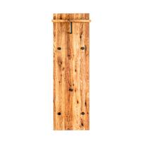 Garderobenpaneel Eiche Massiv Hutablage 5 Haken B: 30 Cm - Eichefarben/Schwarz, Basics, Holz/Metall (30/100/20cm)