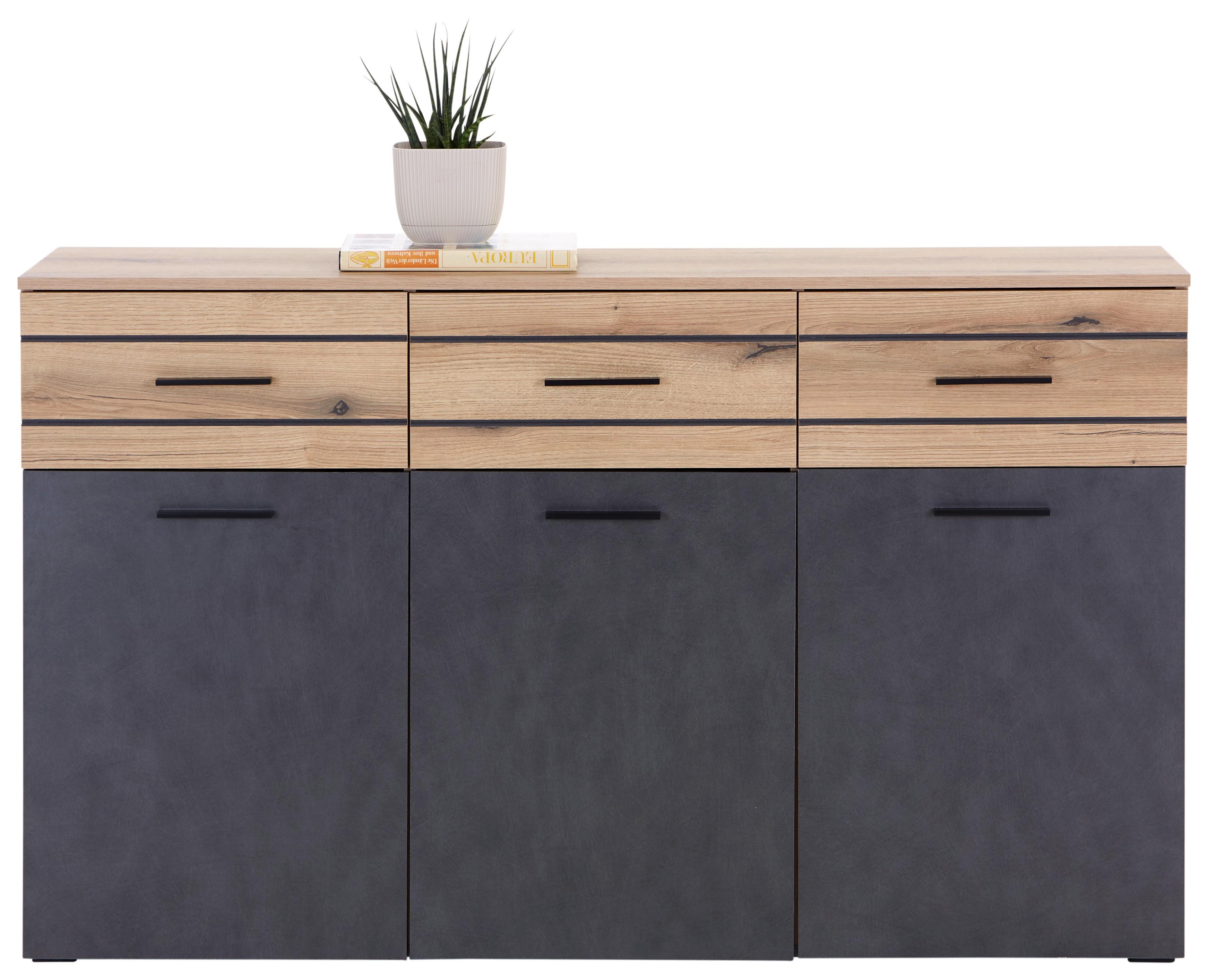 Sideboard mit drei Türen und drei Schubladen