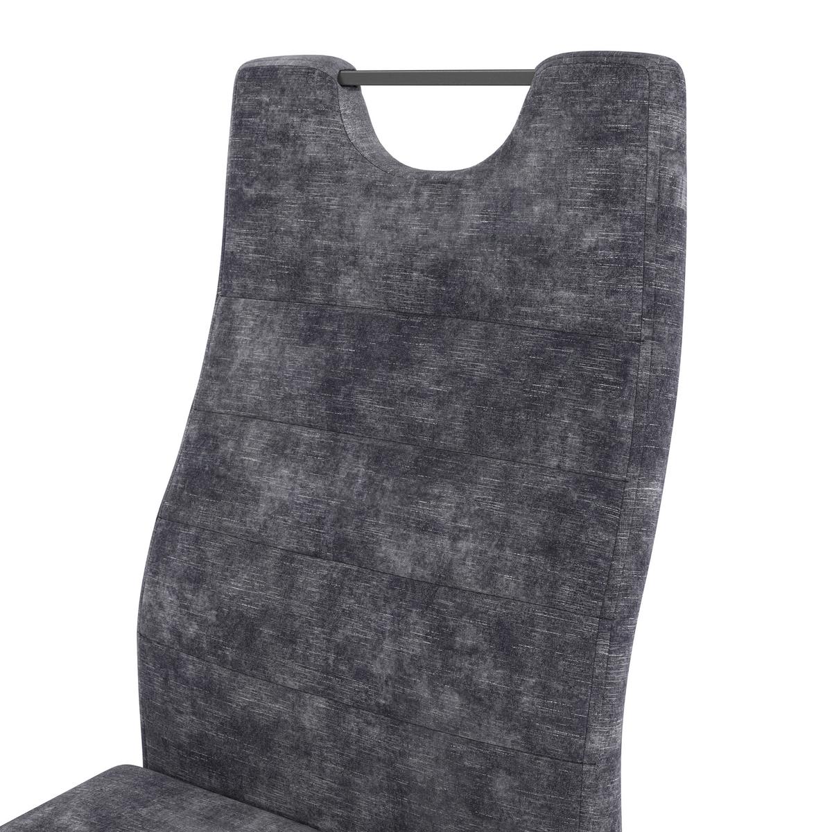 Schwingstuhl Melbourne Grau gepolstert - Schwarz/Grau, MODERN, Textil/Metall (44/101/58cm)