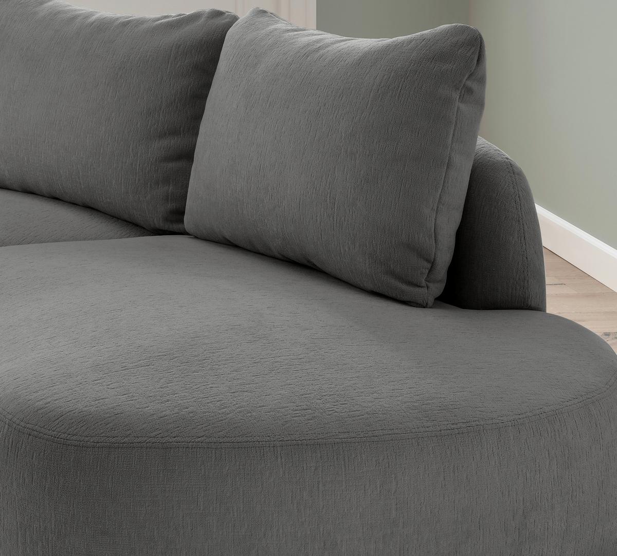 Ecksofa Doppo, Graubraun S: 139x250 cm - Graubraun/Schwarz, MODERN, Textil (139/250cm) - Livetastic