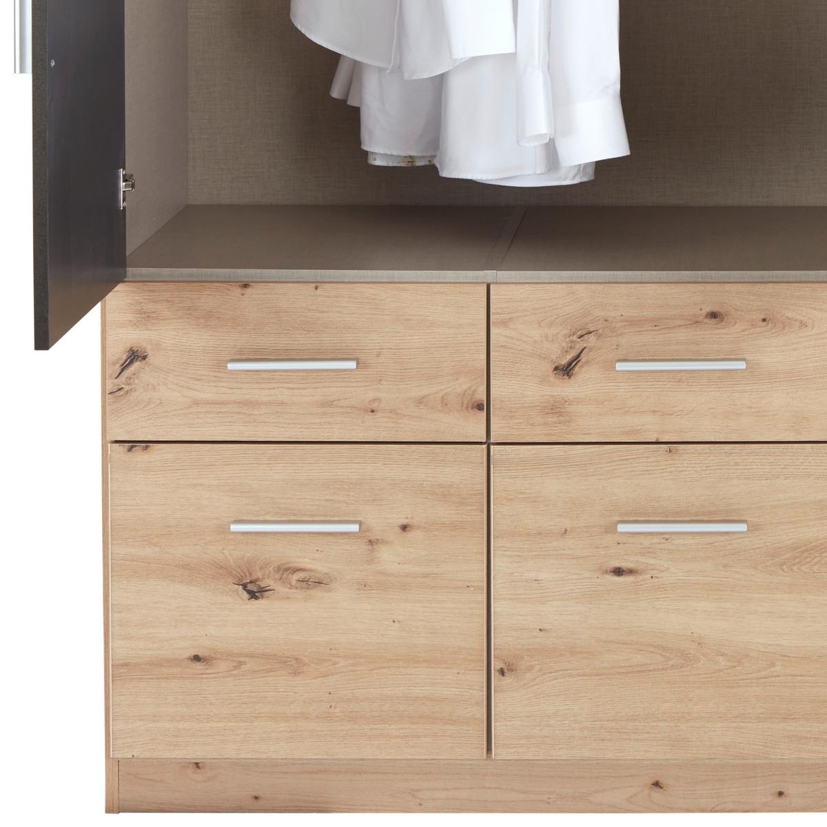 Nyílóajtós Szekrény Celle Extra 136/197 Cm - Artisan tölgy/sötétszürke, Design, faalapú anyag (136/197/54cm)