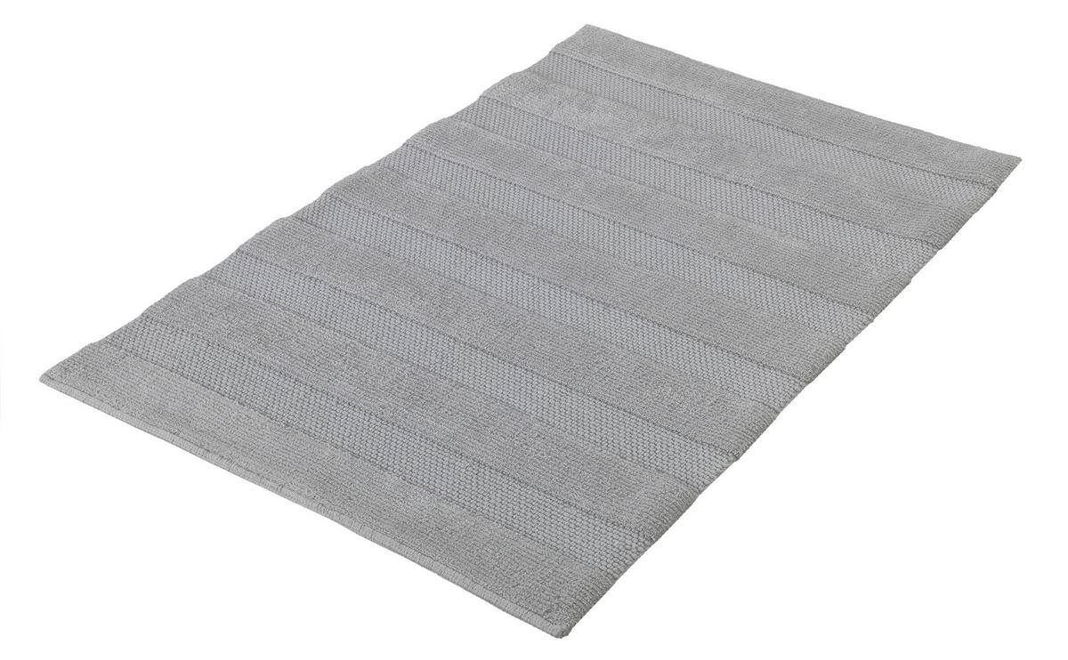 Badteppich Tikka 60x90 cm Silberfarben Rutschhemmend - Silberfarben, Basics, Textil (60/90cm) - Kleine Wolke