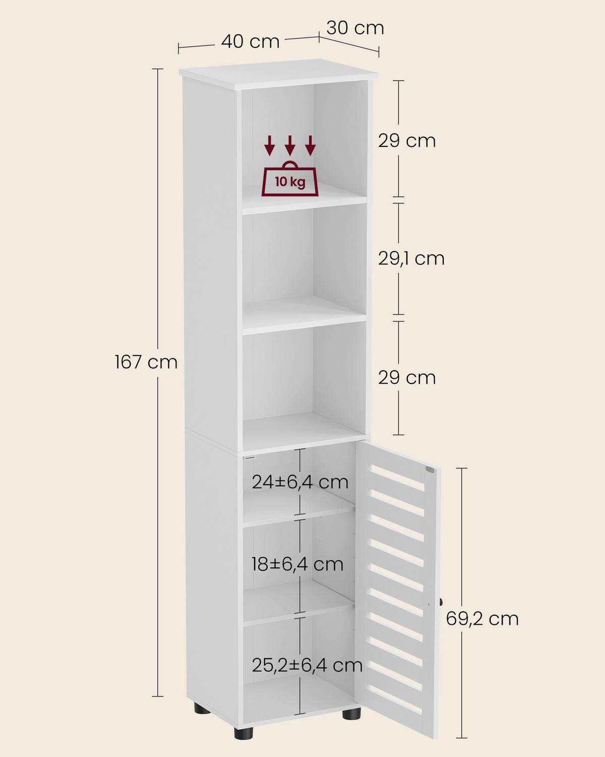 Midischrank Bathroom Cabinet - Schwarz/Weiß, MODERN, Holzwerkstoff (40/167/30cm) - MID.YOU