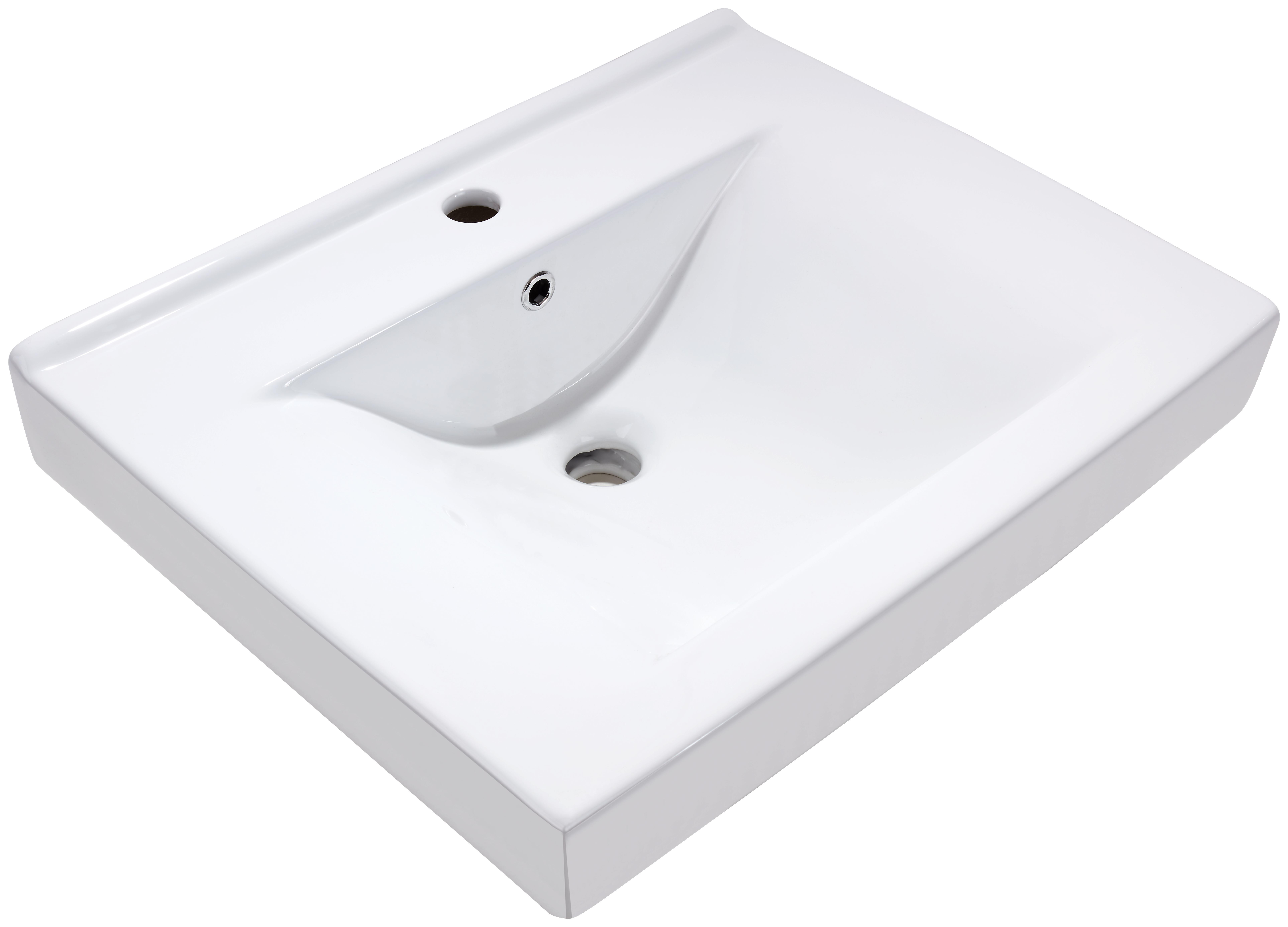 Waschbecken Mona - Weiß, KONVENTIONELL, Keramik (60/45/17cm)