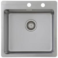 Spüle Respekta Inox Edelstahl Bxt: 50x50 cm - Edelstahlfarben, Trend, Metall (50/22,8/50cm) - Respekta