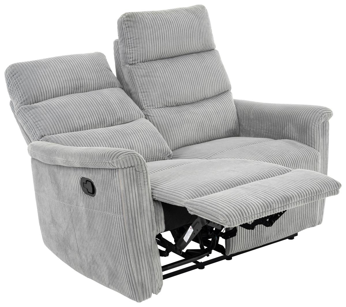 2-sitzer-sofa Xeno Hellgrau B: 131 Cm - Hellgrau/Schwarz, Design, Textil/Metall (131/108/89cm) - Livetastic