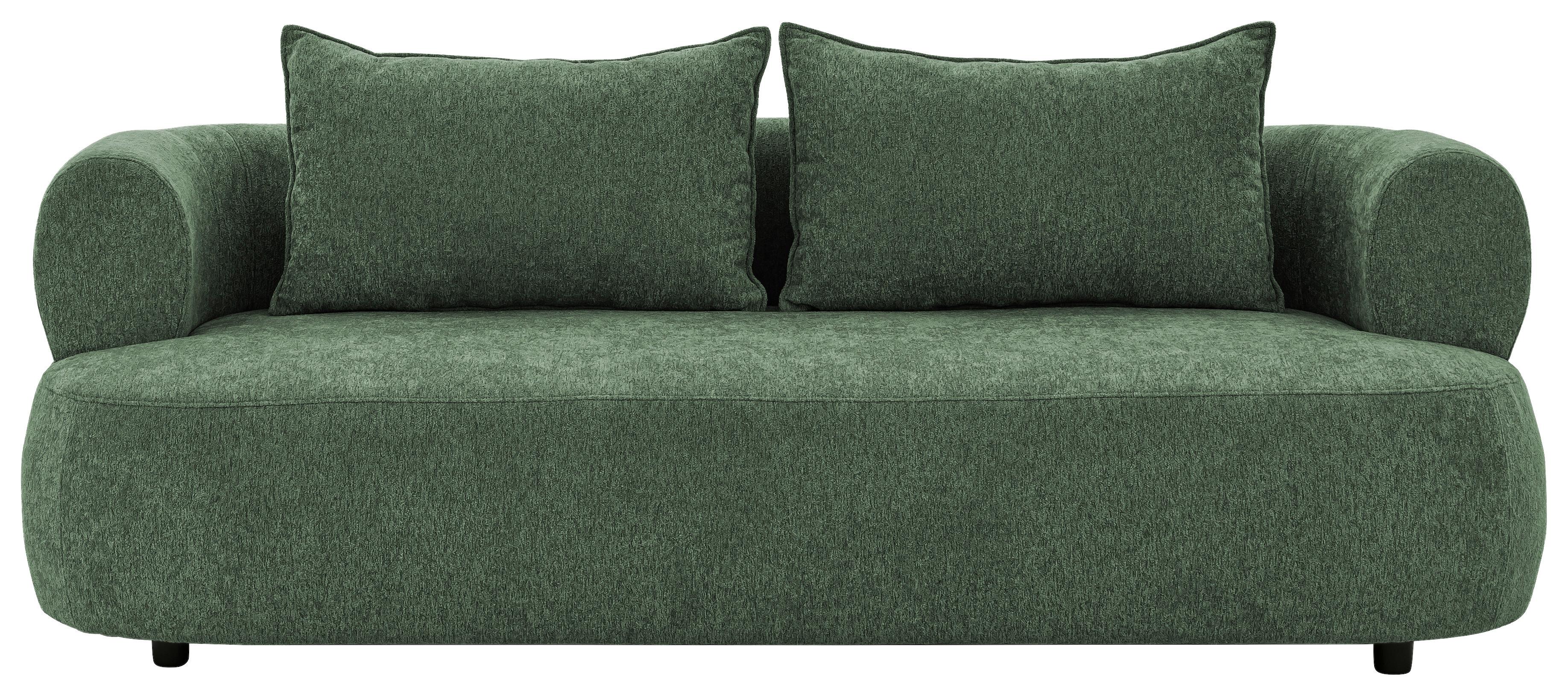 3-Sitzer-Sofa Ferro Grün B: 200 cm - Schwarz/Grün, Design, Textil (200/76/96cm) - Livetastic