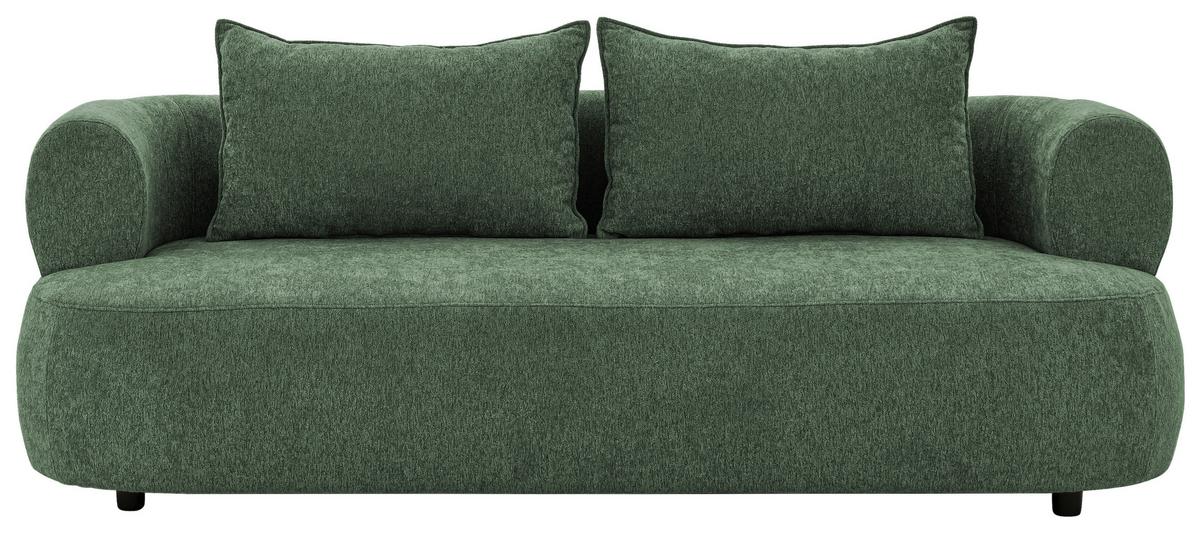 3-Sitzer-Sofa Ferro Grün B: 200 cm - Schwarz/Grün, Design, Textil (200/76/96cm) - Livetastic