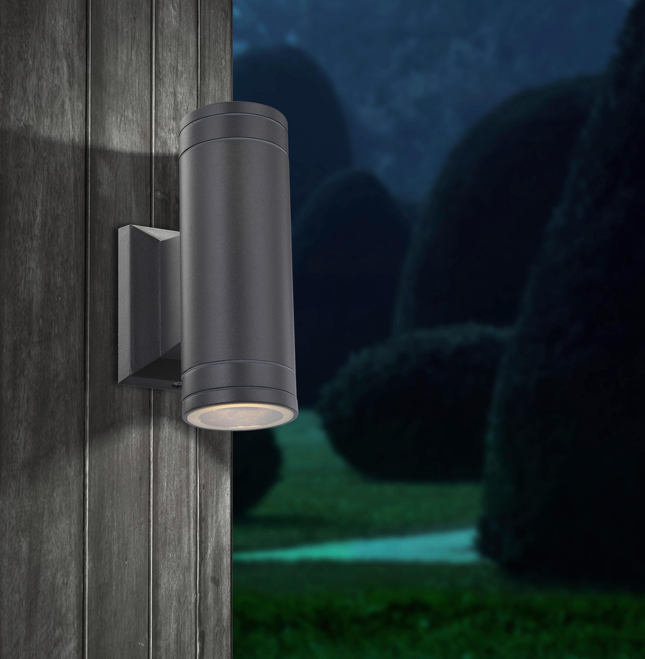 Außenleuchte 32028-2 - Klar/Grau, Basics, Glas/Metall (6,5/10,8/15,5cm)