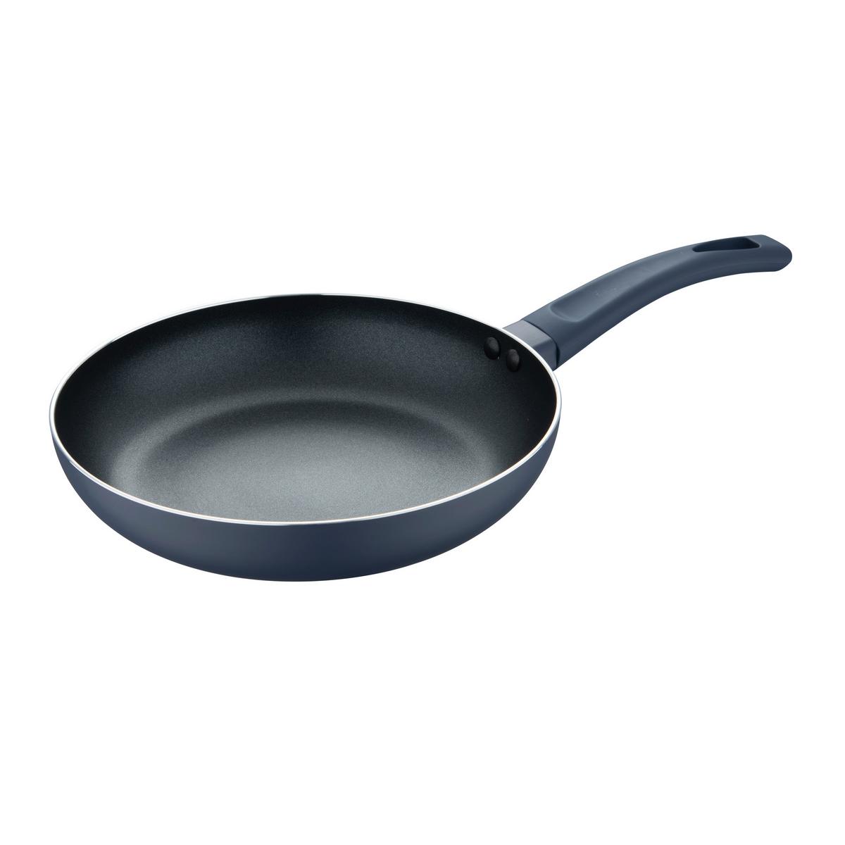 Pfannenset 3-teilig Zwetschgefarben, Schwarz - Pastellblau/Zwetschgefarben, Basics, Glas/Metall (46/26/20cm)