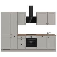 Kuchyňská linka 300 cm, kamenná sivá supermatná - šedá/černá, Moderní, kov/kompozitní dřevo (300cm) - Nobilia