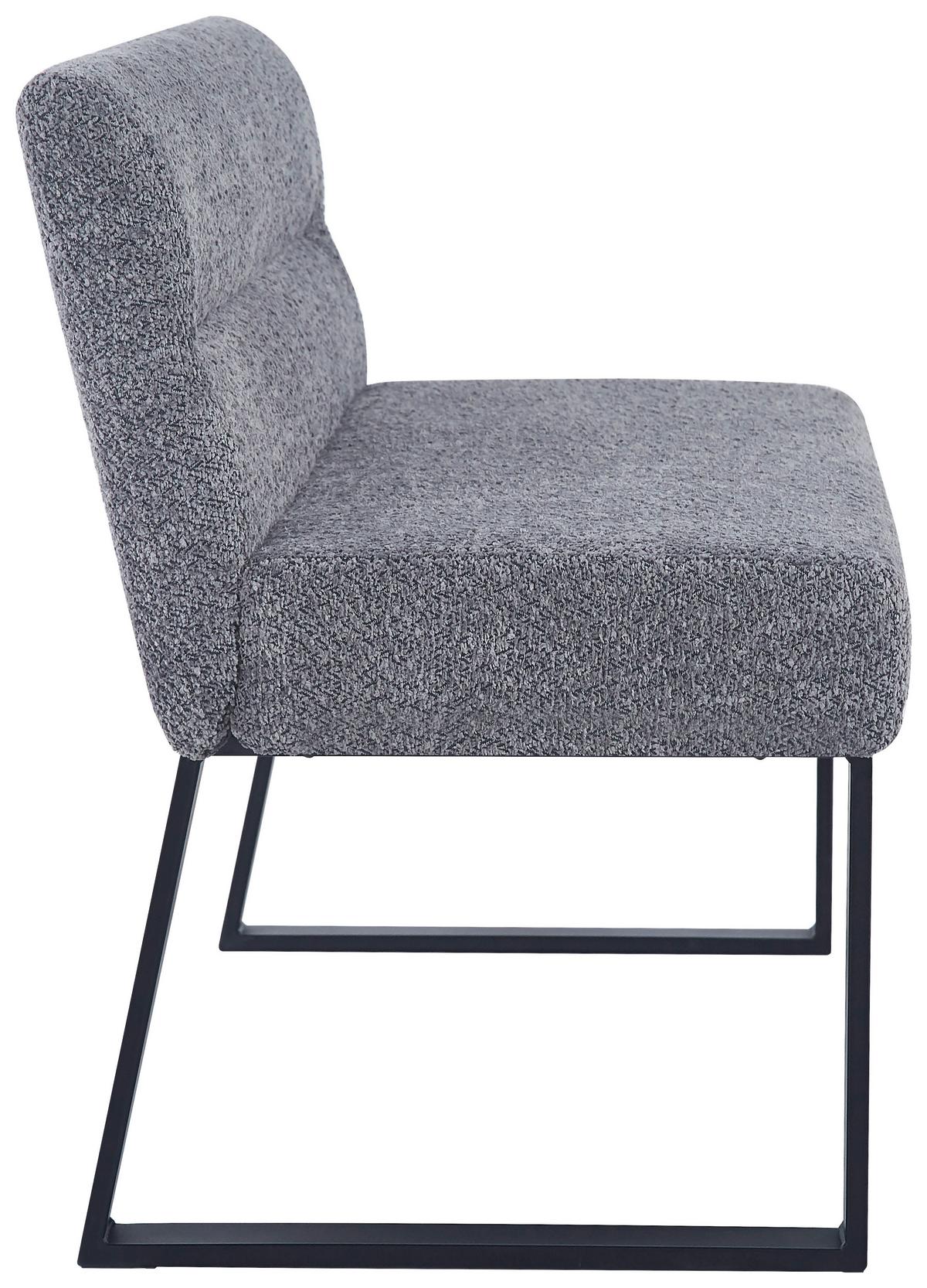 Sitzbank Kea Mit Lehne Grau, B: 140 Cm - Schwarz/Grau, KONVENTIONELL, Textil/Metall (140/83/61cm) - MID.YOU