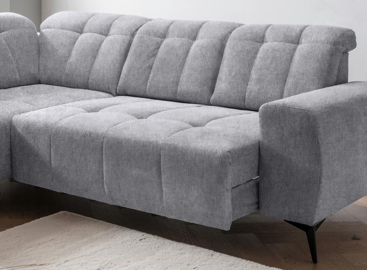 Ecksofa Mit Usb Anschluss Sano, Hellgrau, S: 200x261 Cm - Hellgrau/Schwarz, MODERN, Textil (200/261cm) - Livetastic