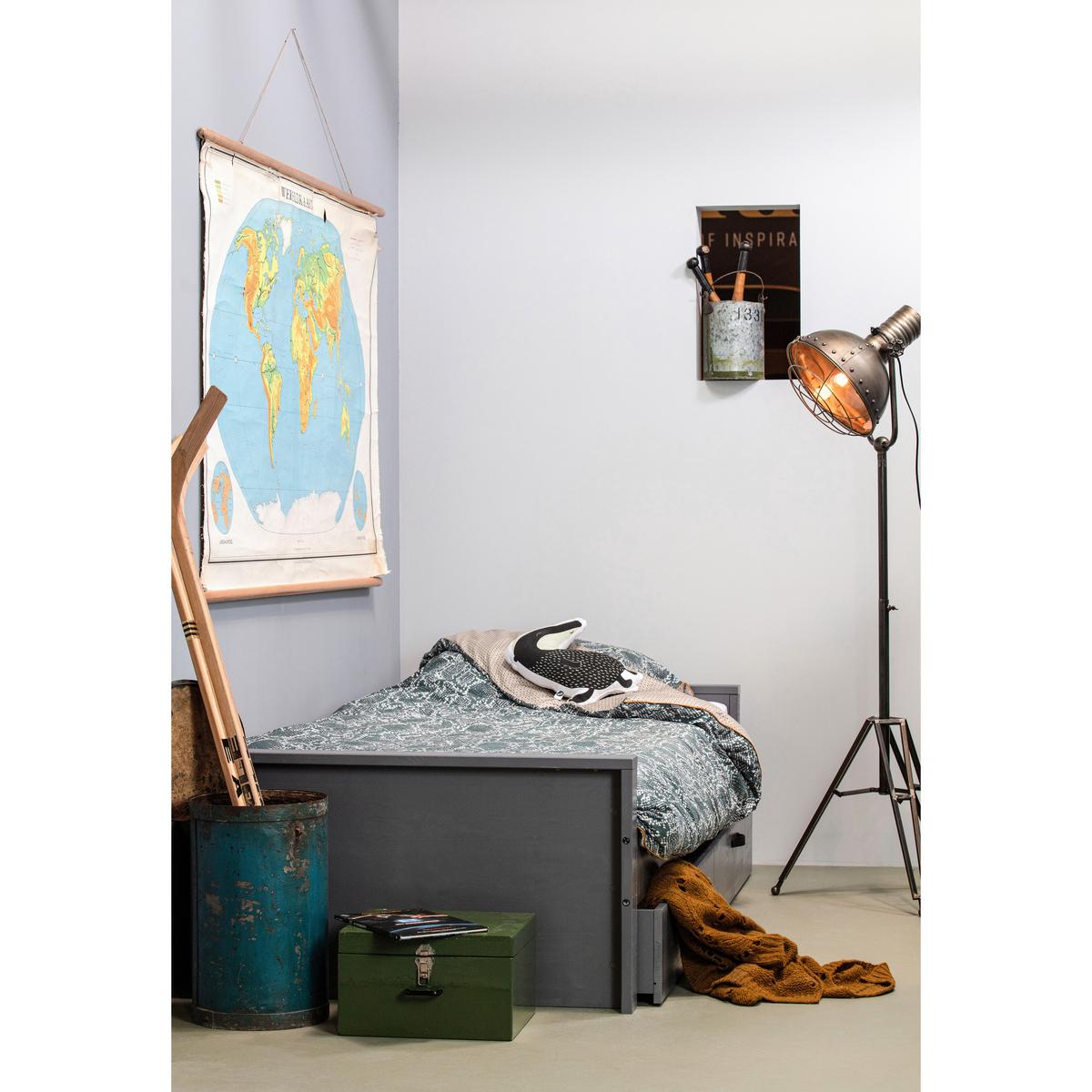 BETT Morris Grau 90x200cm - Grau, Design, Holz (90/200cm) - Livetastic