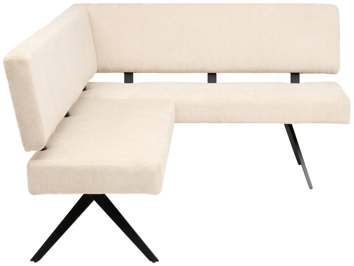 Eckbank Chios - Beige/Schwarz, KONVENTIONELL, Textil/Metall (190/150cm) - MID.YOU