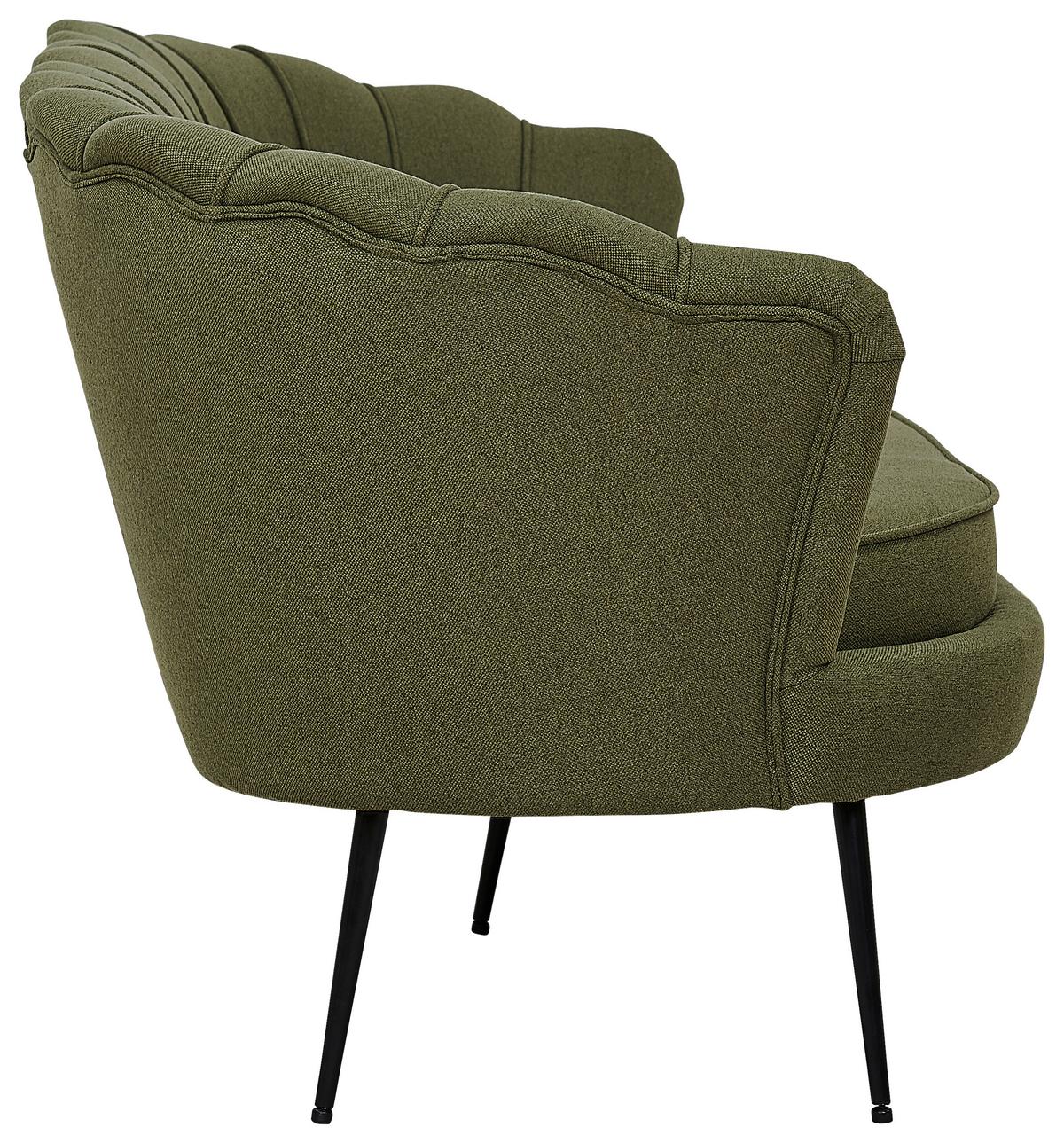 2-sitzer-sofa Calais - Schwarz/Olivgrün, Design, Textil/Metall (180/78.5/78cm) - Livetastic