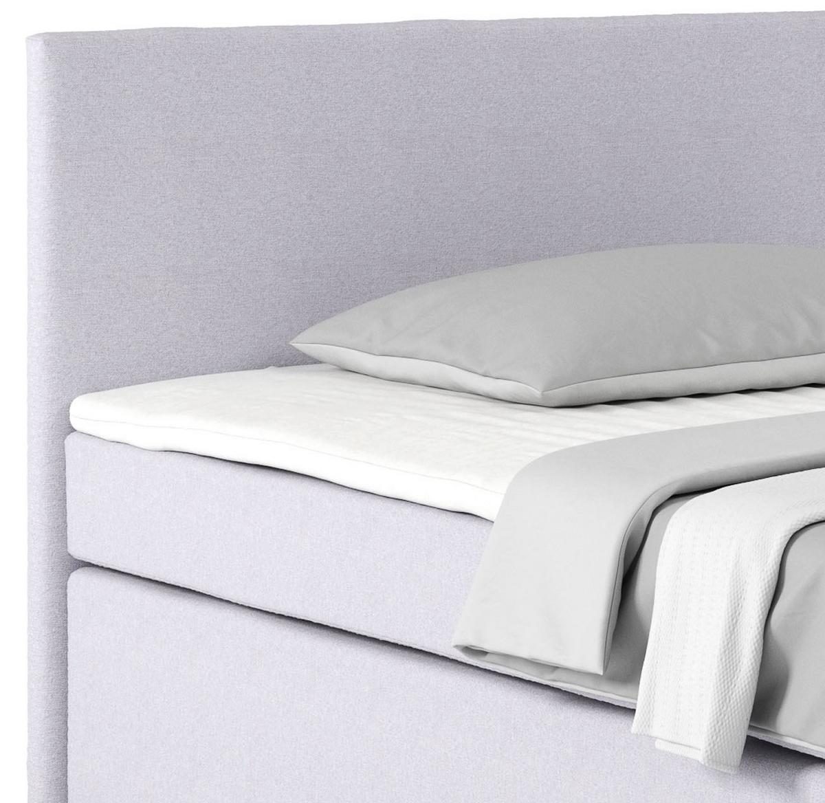 Postel Boxspring Nero, 140x200 cm, světle šedá - světle šedá/barvy chromu, Konvenční, kov/textil (140/200cm)