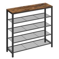 Schuhablage Platz für 16 Schuhpaare, B: 100 cm - Schwarz/Braun, Trend, Holzwerkstoff/Metall (100/92,5/30cm) - Boxxx