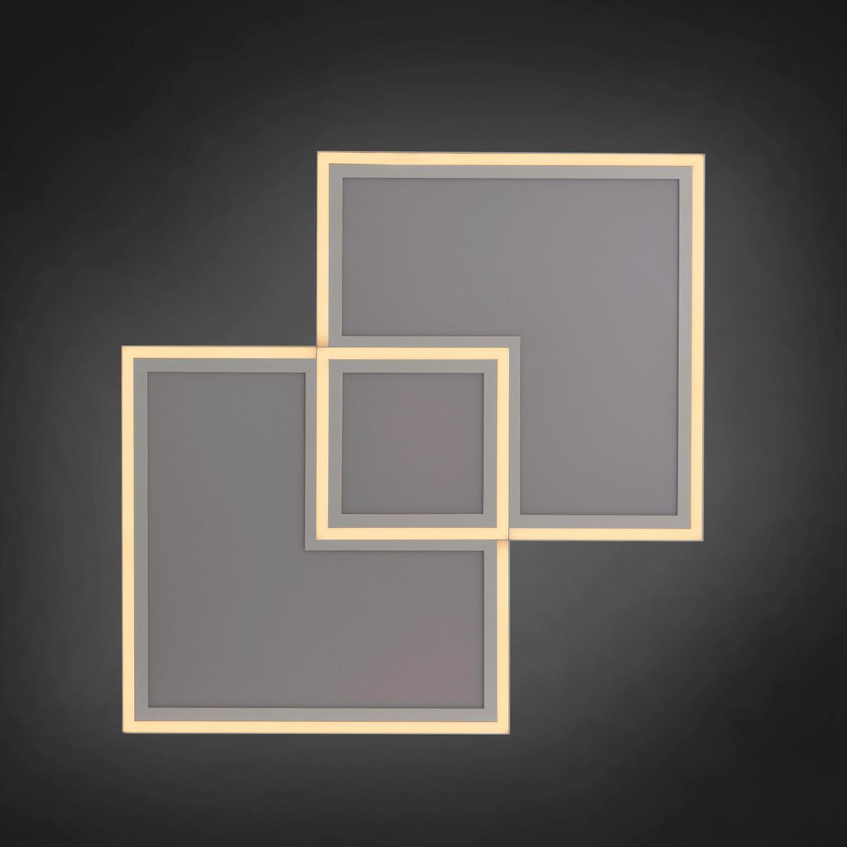 LED-Deckenleuchte Edging L: 67,7 cm dimmbar mit Schalter - Weiß, Design, Kunststoff/Metall (67,7/67,7/5,8cm)