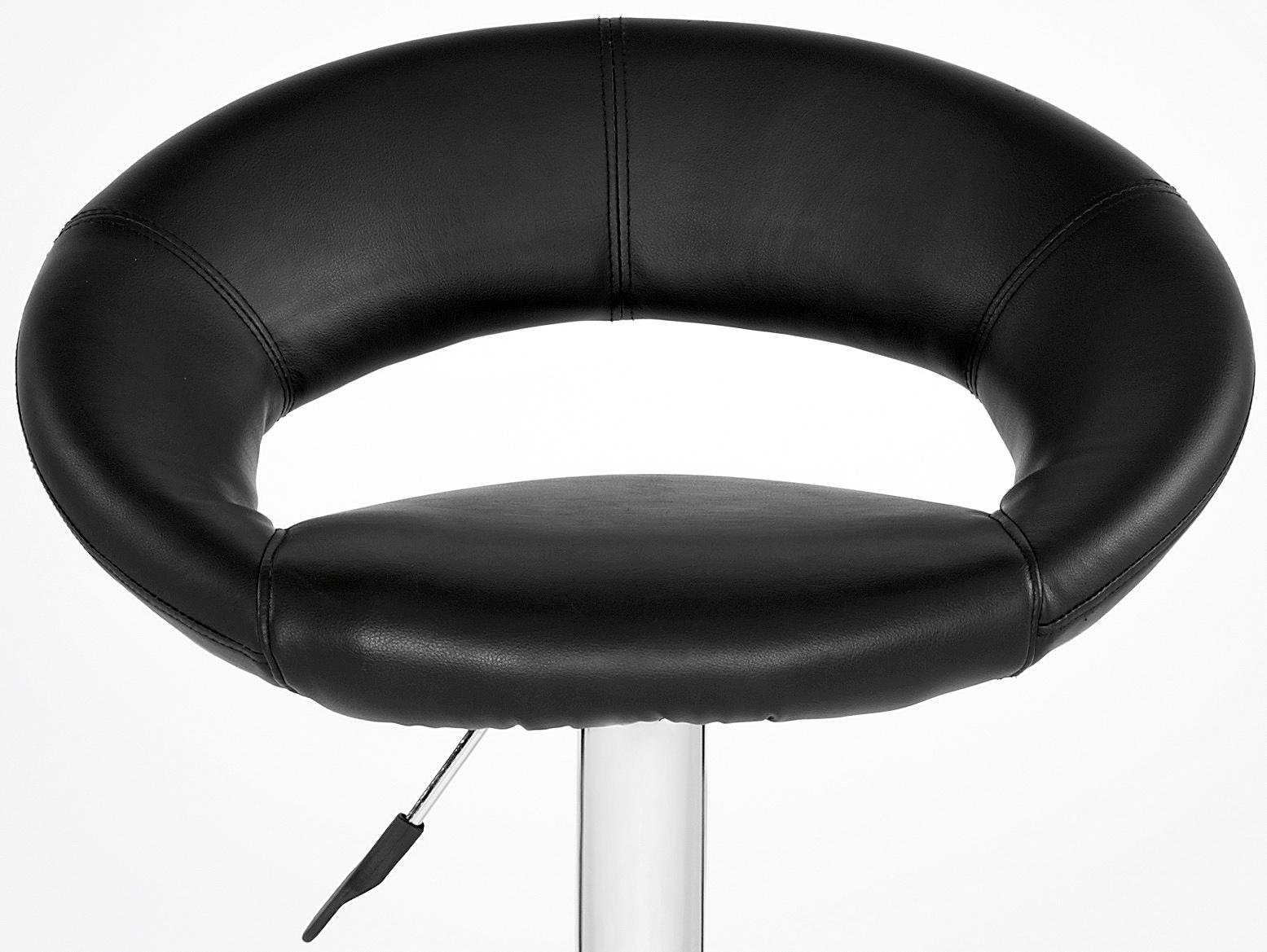 Barhocker SCOTT Lederlook schwarz & Chrom