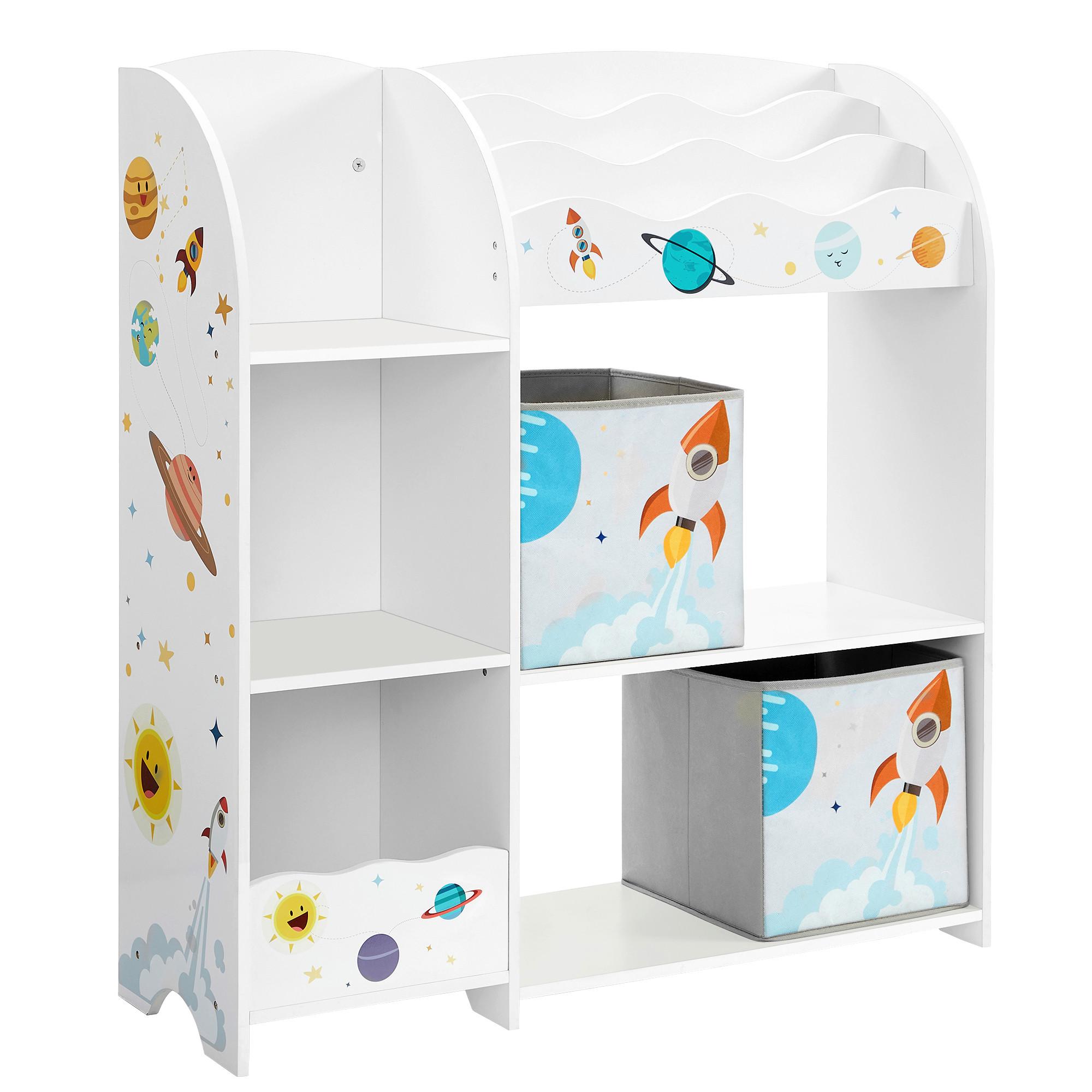 Kinderregal Weiß B: 93 cm - Weiß, Basics, Holzwerkstoff/Textil (93/100/30cm)