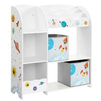 Kinderregal Weiß B: 93 cm - Weiß, Basics, Holzwerkstoff/Textil (93/100/30cm)