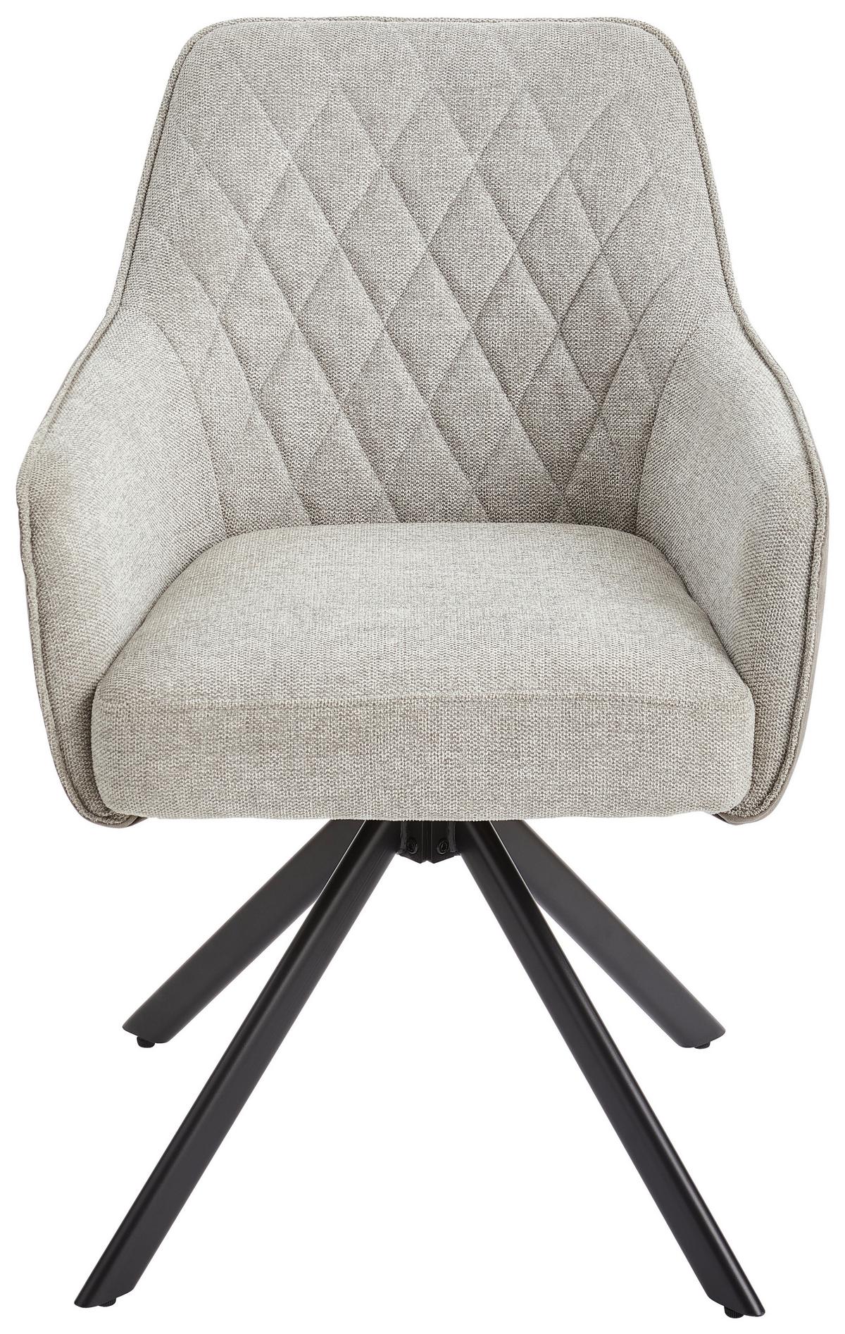 Armlehnstuhl-Set Jule - Beige/Schwarz, MODERN, Holz/Textil (60/87/65cm) - Livetastic