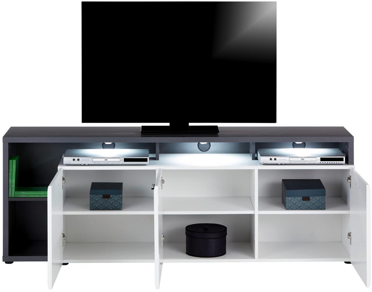 Tv-board Garda New Ganf 03 B: 177,2 Cm Grau/weiß - Schwarz/Weiß, MODERN, Holzwerkstoff (177,2/65/42cm)
