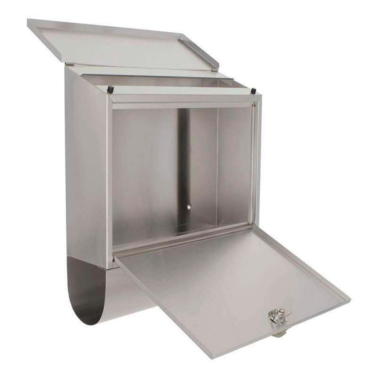 Briefkasten Villaspezial - Edelstahlfarben, KONVENTIONELL, Metall (36.5/41.5/11.5cm) - ROTTNER