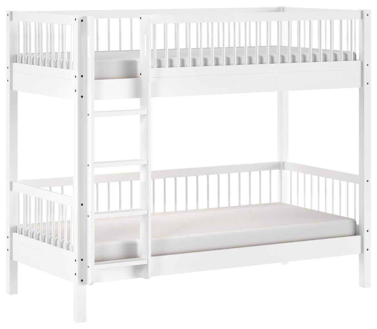 ETAGENBETT Forrest Weiß 90x200cm - Weiß/Naturfarben, MODERN, Holz (90/200cm) - Vipack