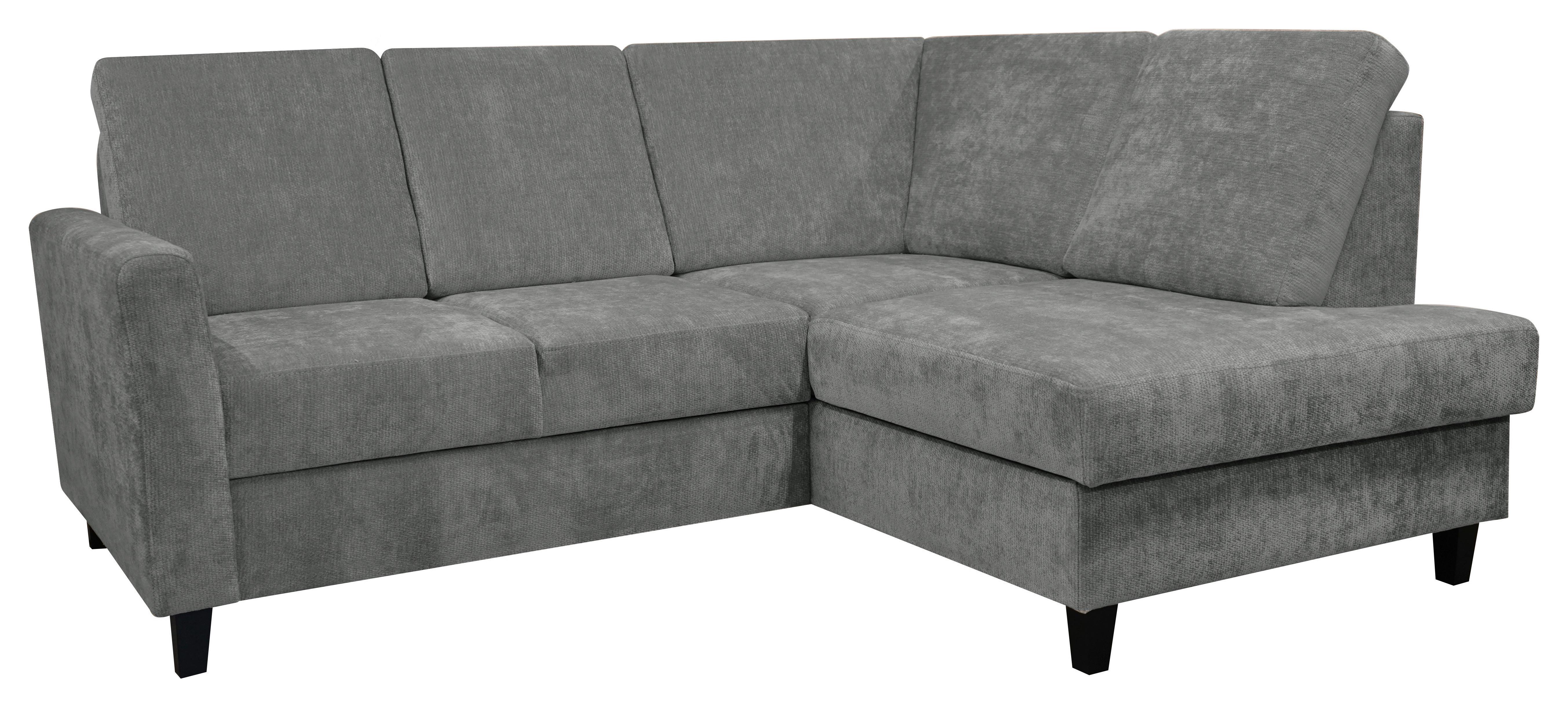 Rohová sedačka ALTON, pravá, sivá ženilka - sivá, Konventionell, drevo/textil (211/166cm)