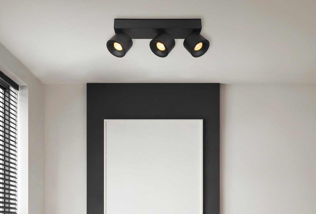 LED-Strahler 56961-3b - Transparent/Schwarz, Design, Kunststoff/Metall (33/7,2/12cm) - Globo