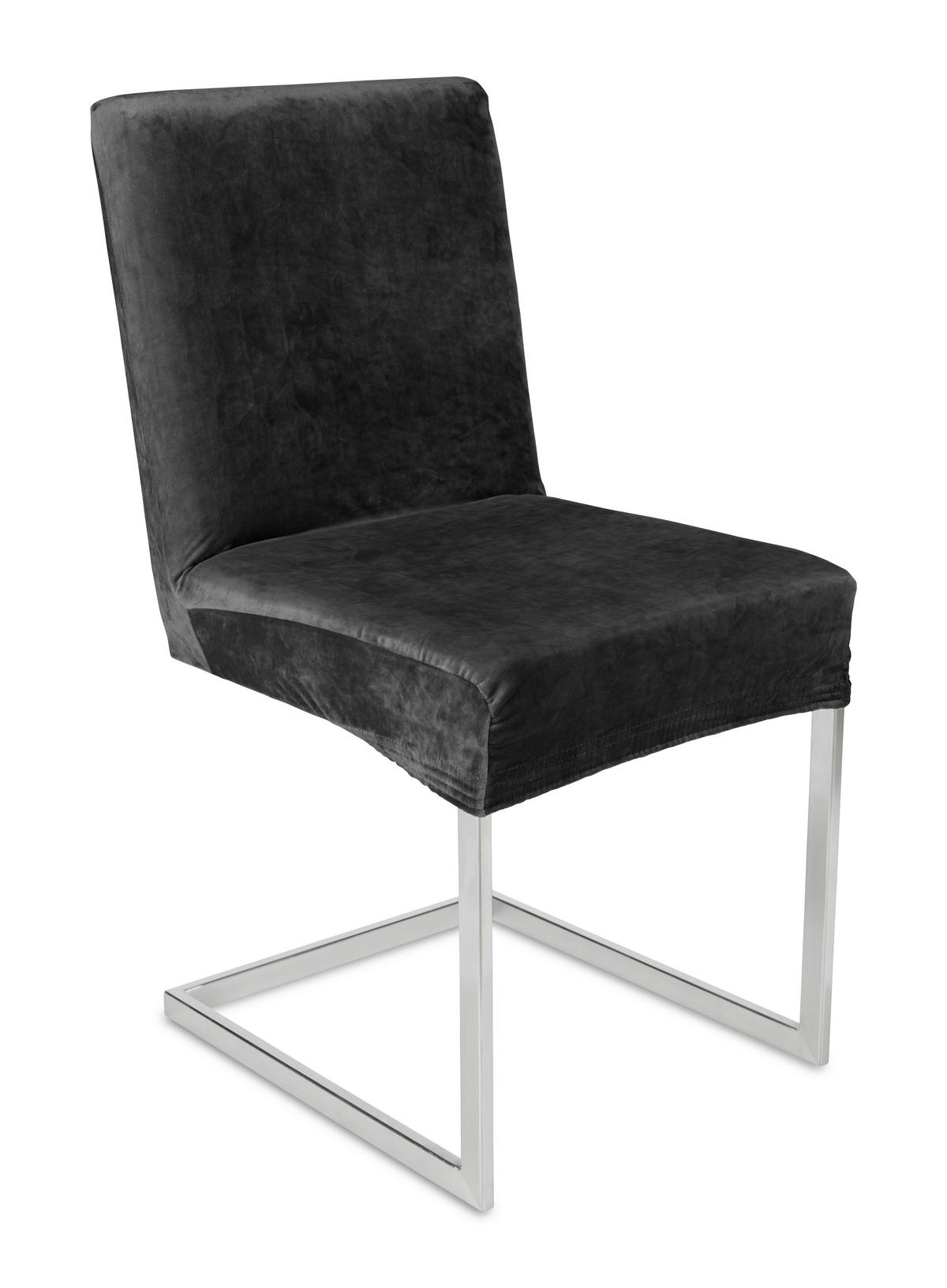 Povlak na židli Steve, 68/48/48cm, černá - černá, Konvenční, textil (68/48/48cm) - Modern Living