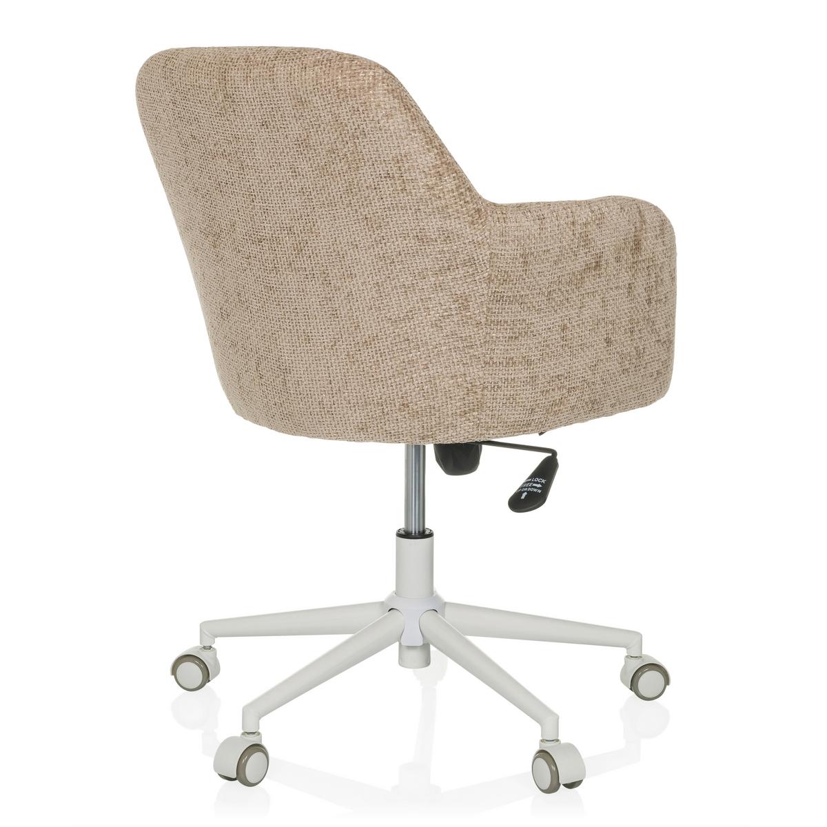 Drehstuhl Solao Home Beige B: 58 cm - Beige/Weiß, MODERN, Kunststoff/Textil (58/78/60cm) - MID.YOU