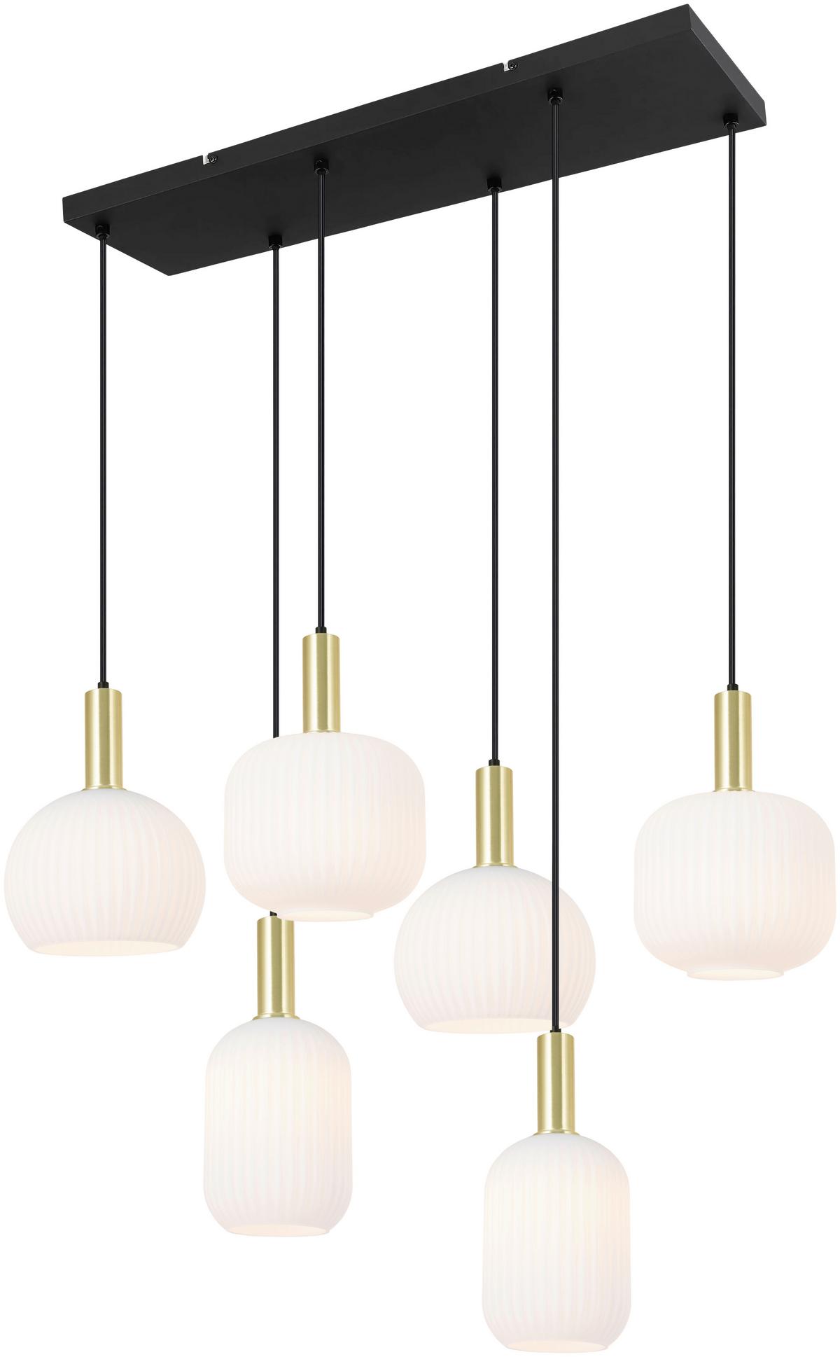 Hängeleuchte Scher - Schwarz/Weiß, MODERN, Glas/Metall (95/39/120cm)