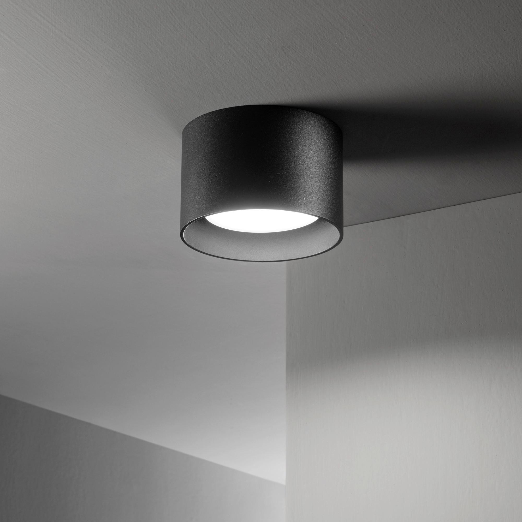 Deckenleuchte Nero Schwarz D: 10 cm - Schwarz, Basics, Metall (10/6,5cm) - Ideal Lux